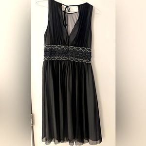 See-through dress with beaded waist